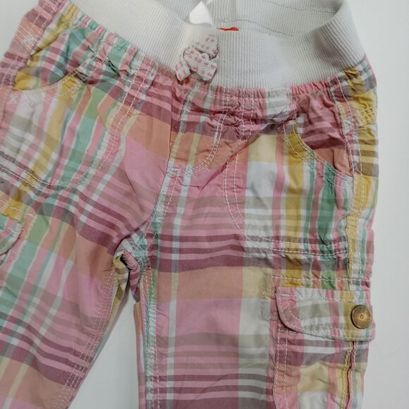 Joe Fresh Kids Child Long Shorts Size 5 Plaid Pink Green Beach Coastal School - Picture 4 of 11